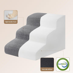 EHEYCIGA curved dog stairs 33D foam provides steady footing for confident climbs.