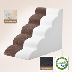 EHEYCIGA curved dog stairs with 33D foam density stays steady during use.