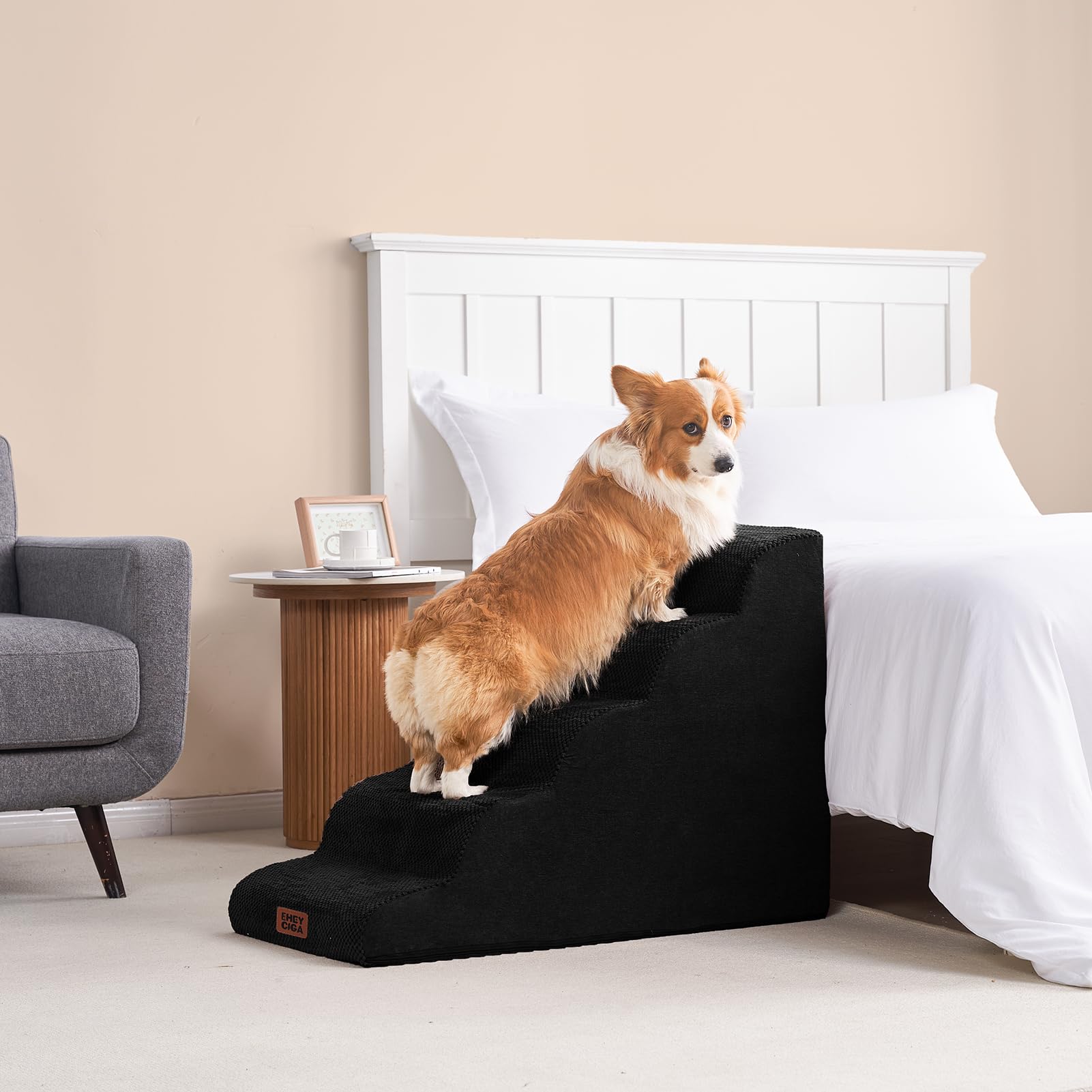 EHEYCIGA 5-step stairs with removable cover ready for washing