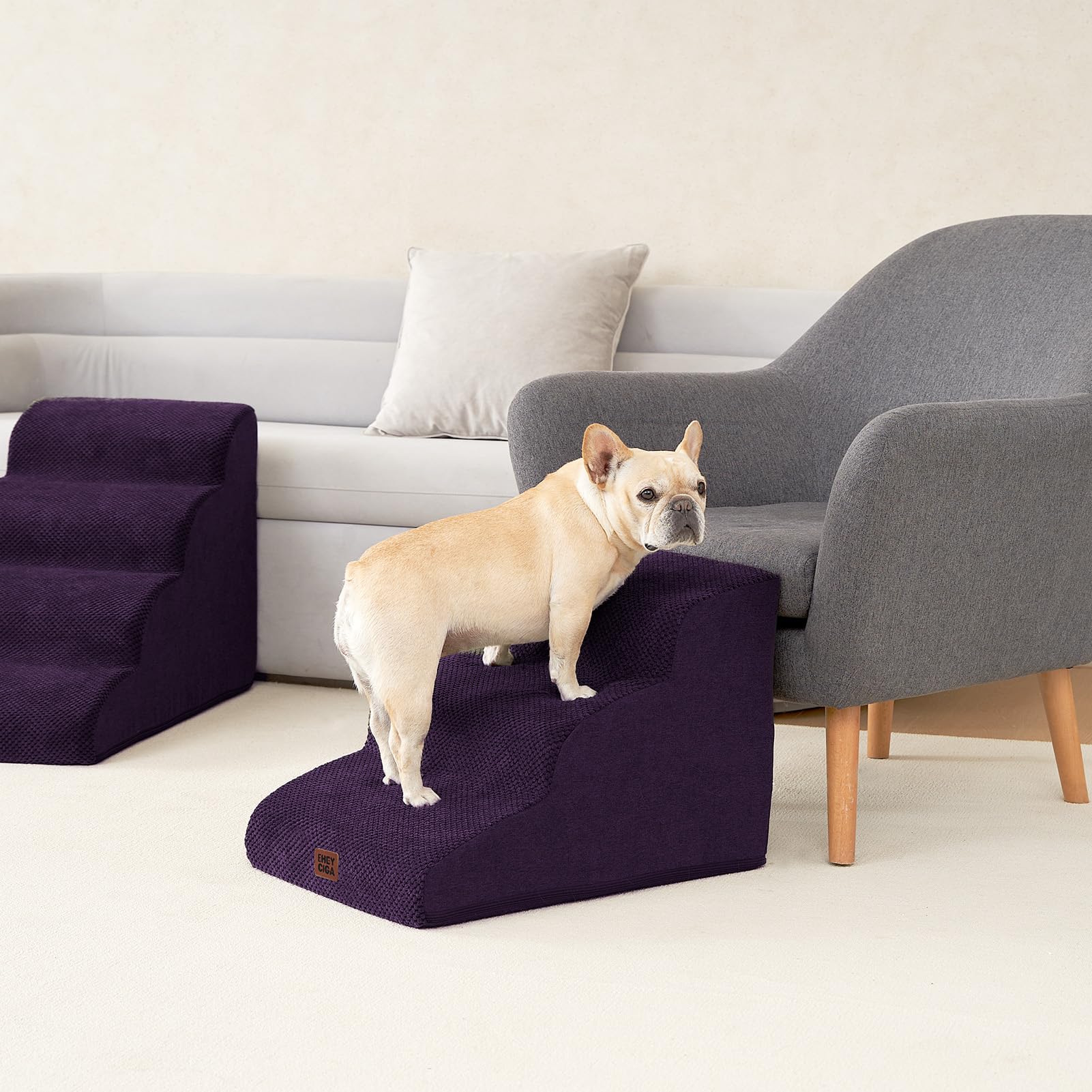 EHEYCIGA curved dog stairs for cats-and-dogs indoor-use enhances accessibility.