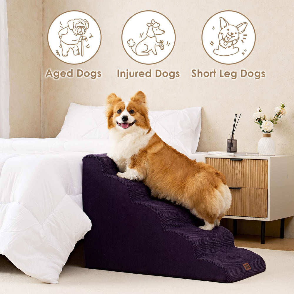 EHEYCIGA curved dog stairs low-angle slope protects pets joints