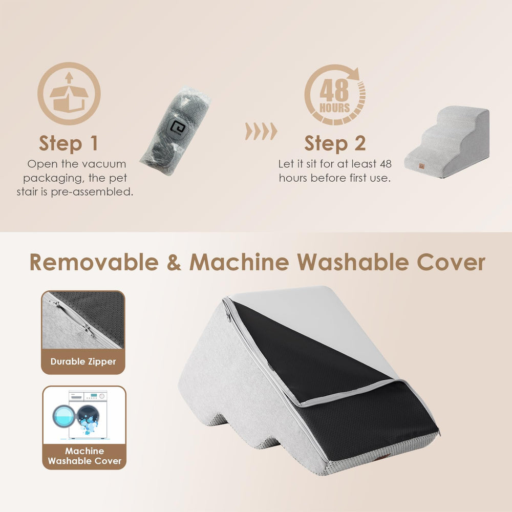 EHEYCIGA curved dog stairs low-angle slope protects joints during climbs