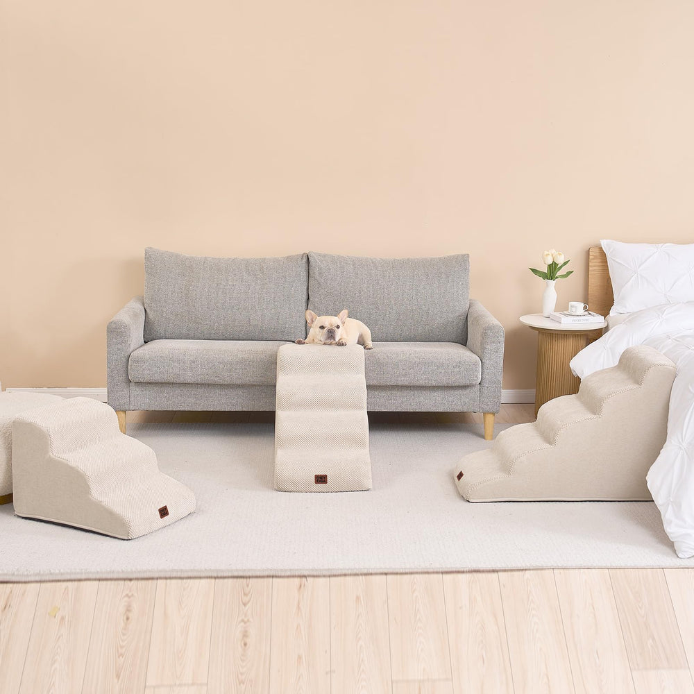 EHEYCIGA curved dog stairs machine-washable-cover keeps spaces clean and fresh