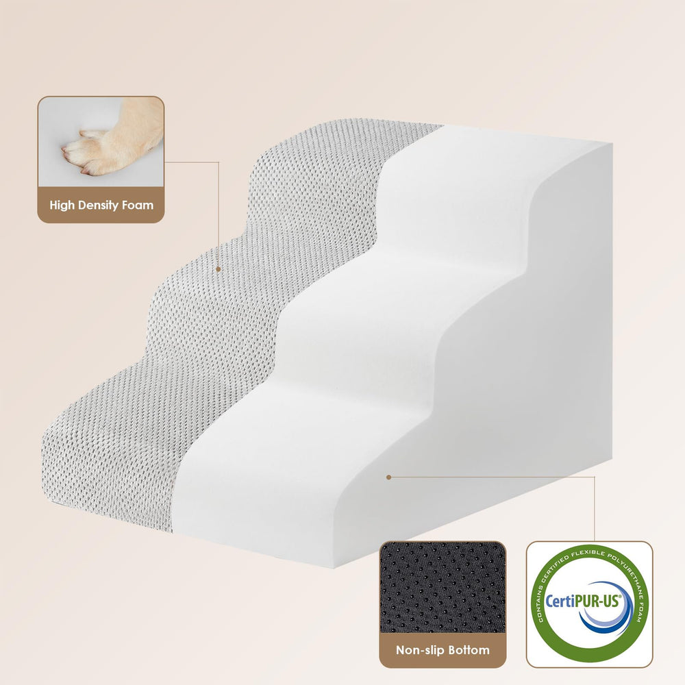 EHEYCIGA curved dog stairs non-slip base ensures secure footing on any surface