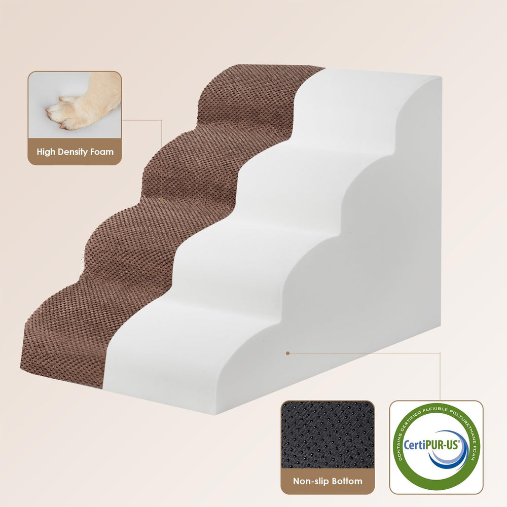 EHEYCIGA curved dog stairs non-slip base keeps pets secure during climbs