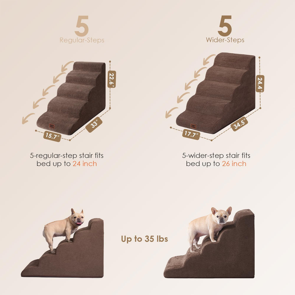 EHEYCIGA curved dog stairs non-slip surface prevents slips during use
