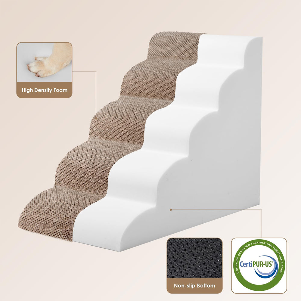 EHEYCIGA curved dog stairs non-slip surface for stable climbing