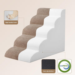 EHEYCIGA curved dog stairs non-slip surface for stable climbing