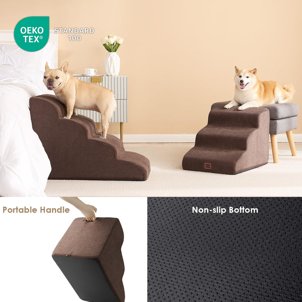 EHEYCIGA curved dog stairs non-slip base prevents slips indoors