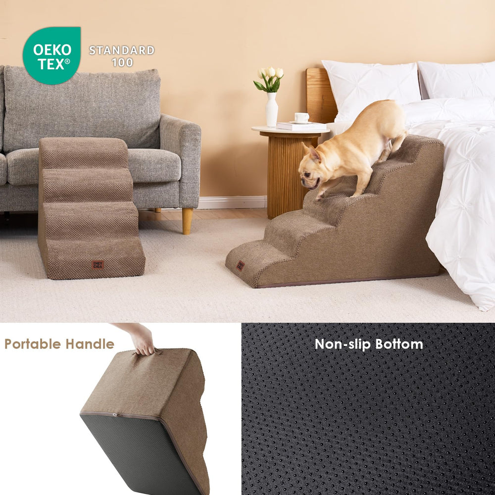 EHEYCIGA curved dog stairs removable-cover makes cleaning quick