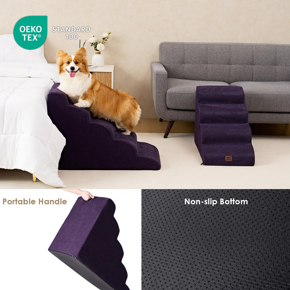 EHEYCIGA curved dog stairs removable washable cover for easy cleaning