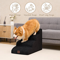 EHEYCIGA curved dog stairs removable-cover enables easy machine washing.