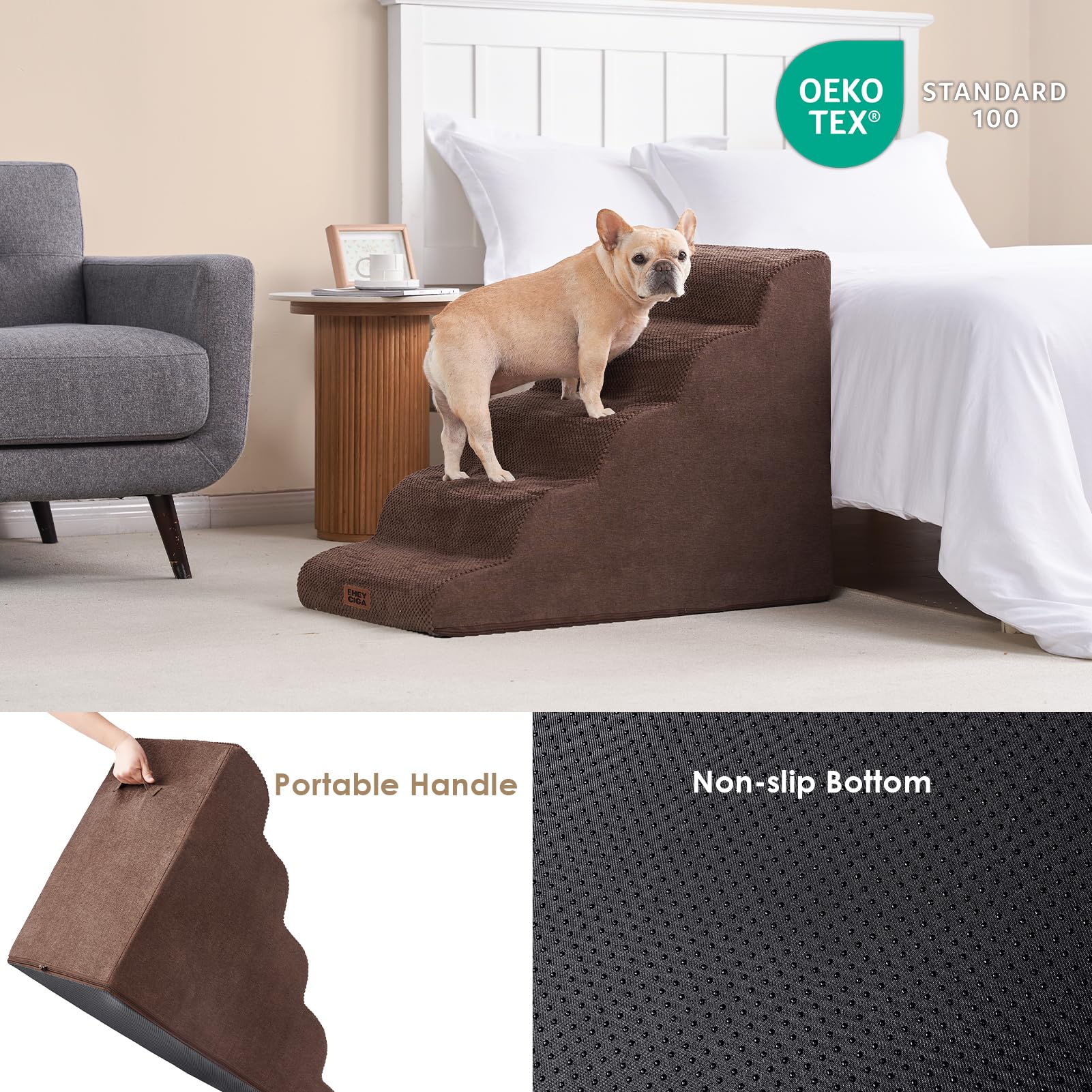 EHEYCIGA curved dog stairs suitable for small dogs and cats at home