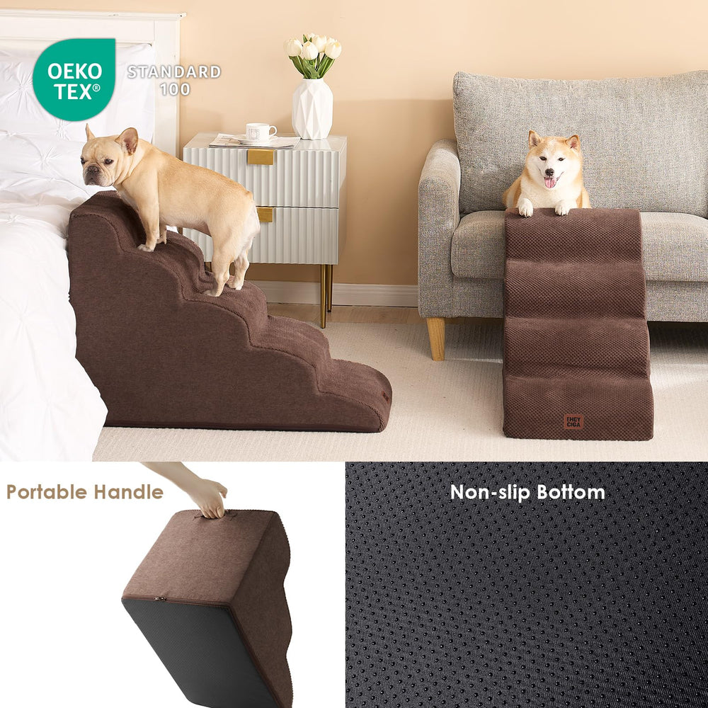 EHEYCIGA curved dog stairs fits furniture up to 21 inches for versatile use