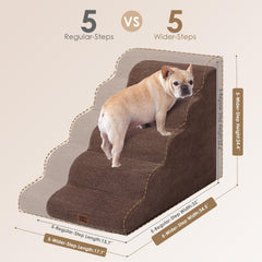 EHEYCIGA curved dog stairs removable cover makes washing quick and easy