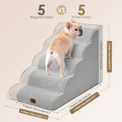 EHEYCIGA extra-wide steps support larger pets during bed climbs.