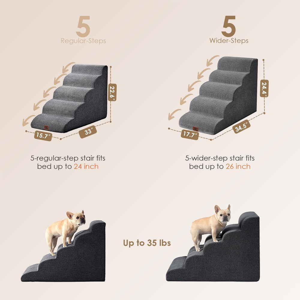 EHEYCIGA curved dog stairs wide treads aid small dogs and cats