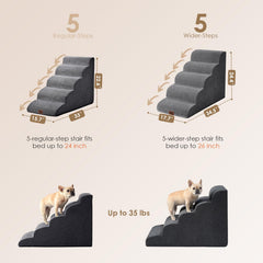 EHEYCIGA curved dog stairs wide treads aid small dogs and cats