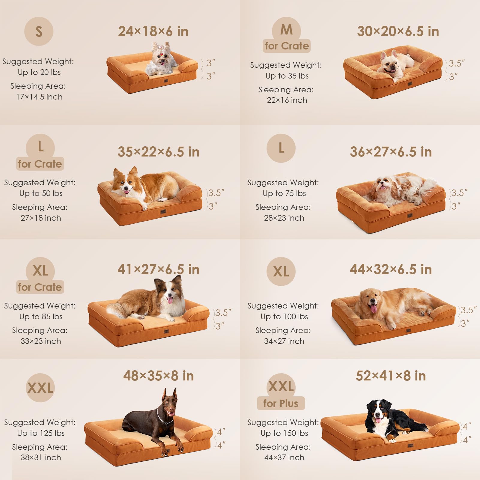 EHEYCIGA dog bed bolster neck area demonstrates added head-and-neck support.