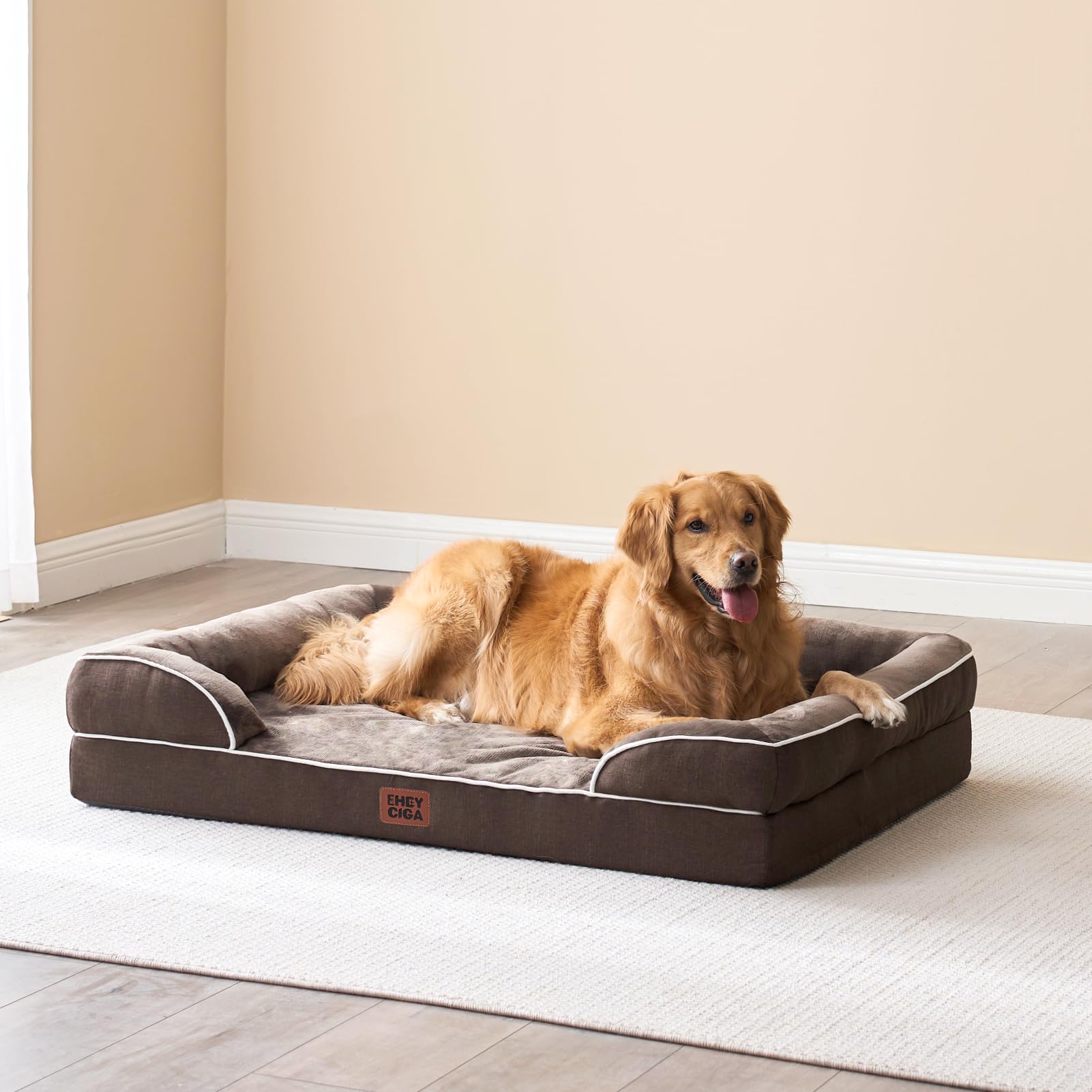EHEYCIGA XXL dog bed expands to accommodate larger breeds.