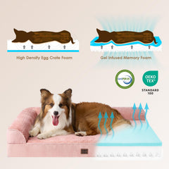 EHEYCIGA dog bed faux linen side adds breathable durability