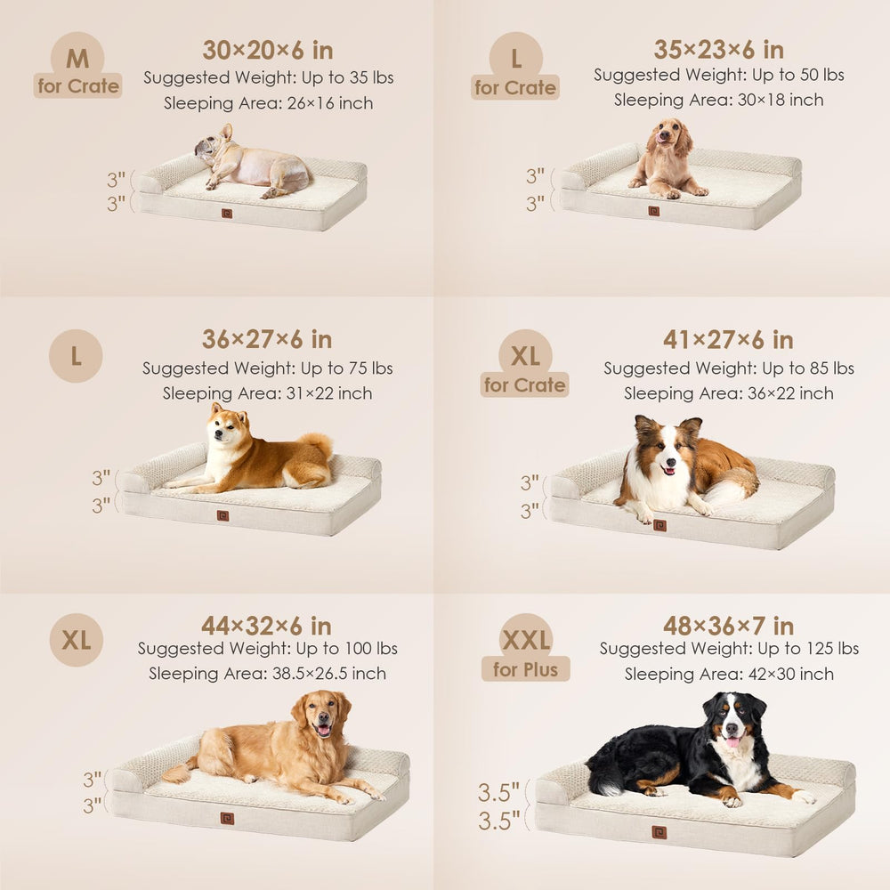 EHEYCIGA dog bed with L-shaped neck support in use