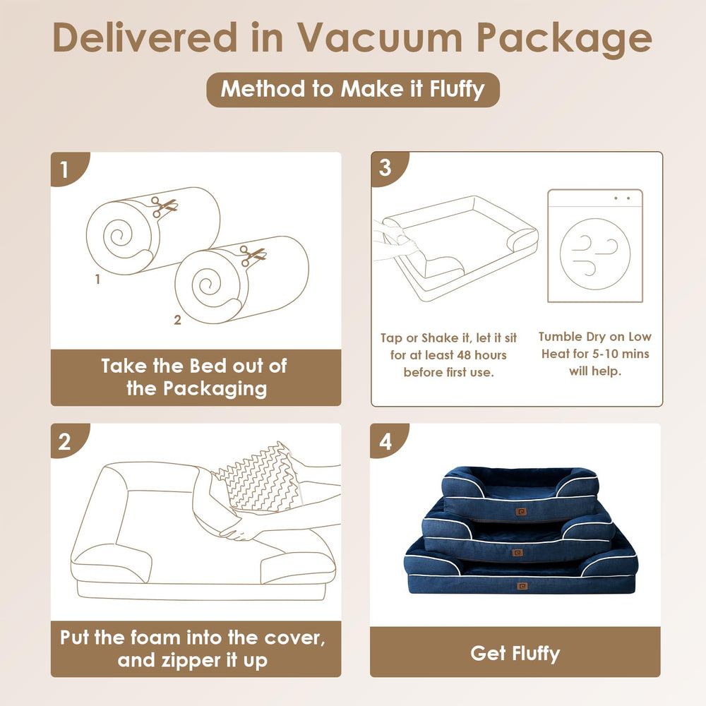 EHEYCYGIA dog-bed-multiple-sizes shows options for medium to extra-large.