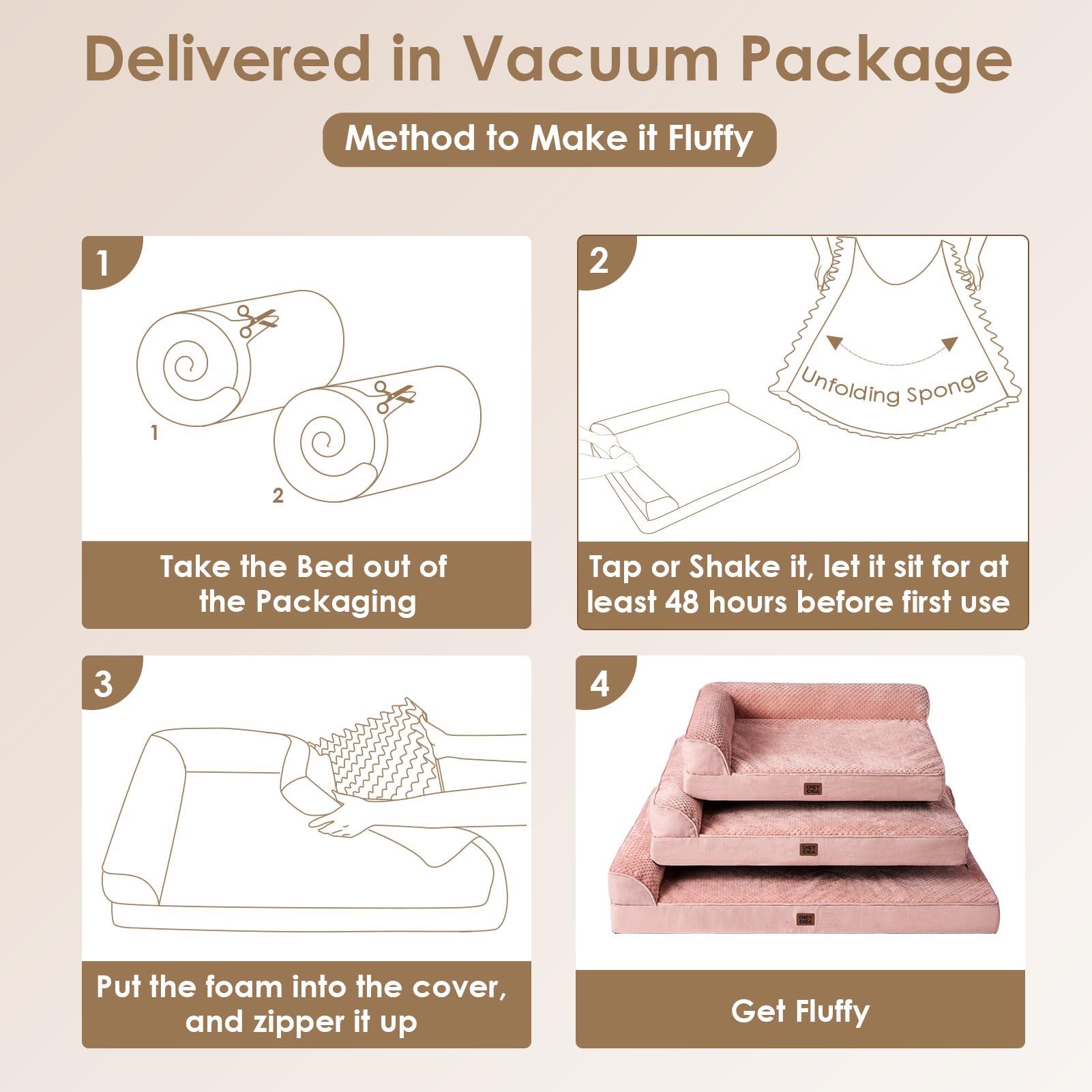 EHEYCIGA dog bed non-slip bottom helps keep bed in place