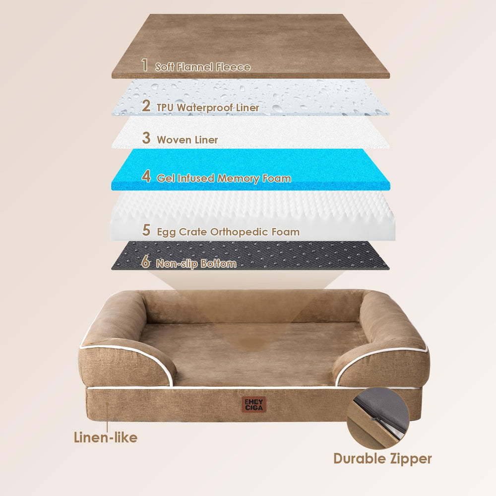 EHEYCIGA dog bed non slip bottom helps keep it in place