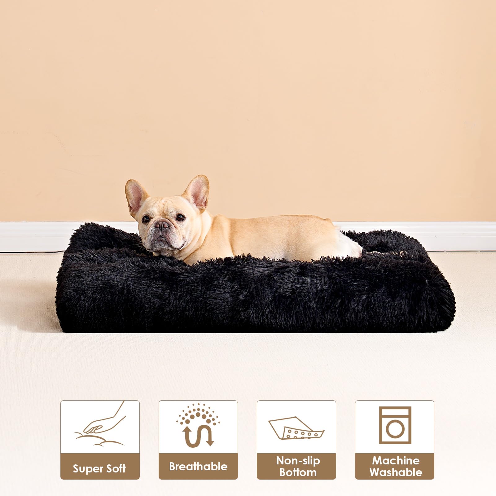 EHEYCIGA dog bed ships vacuum-compressed and expands to full loft.