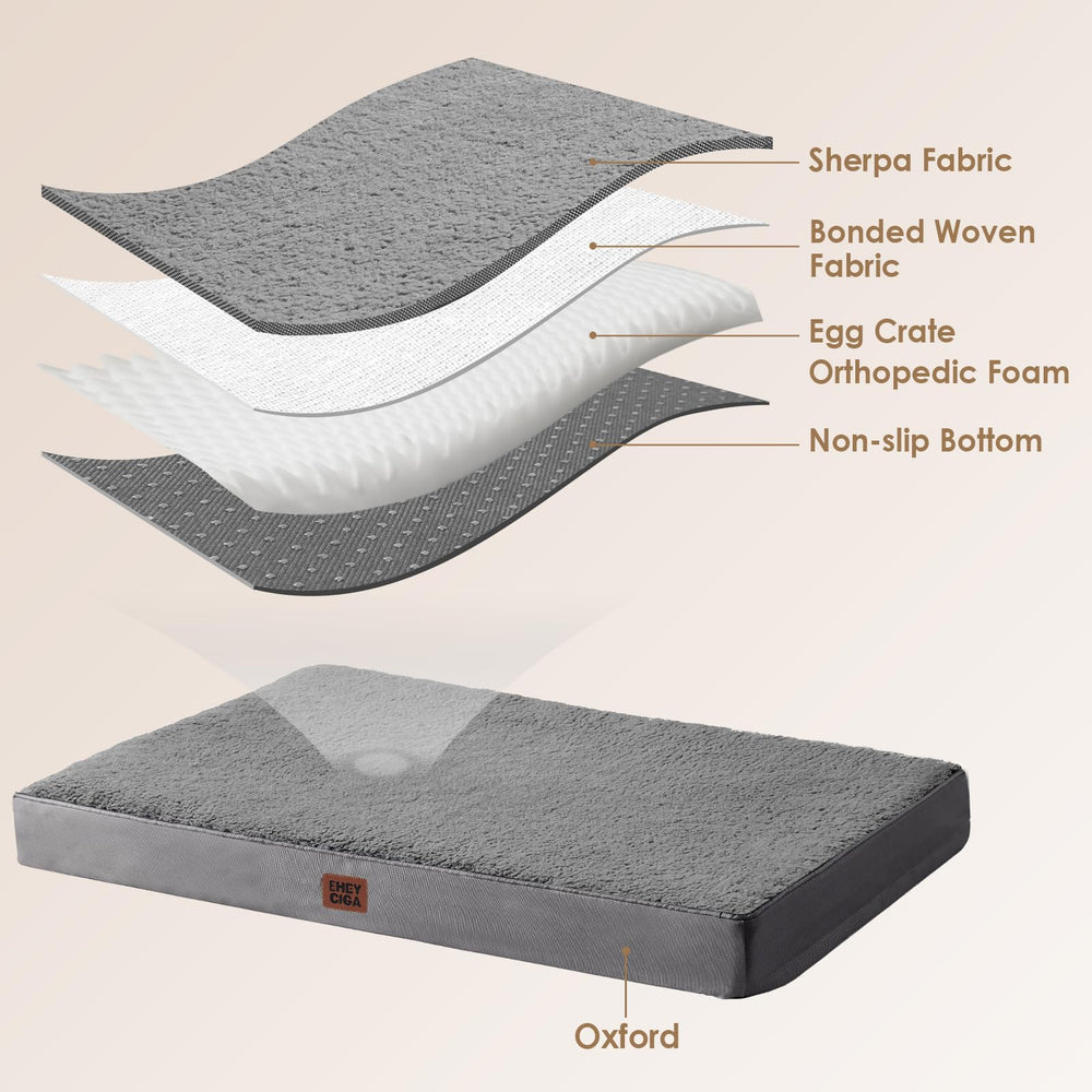 EHEYCIGA dog bed plush sherpa surface provides soft warmth for cozy lounging