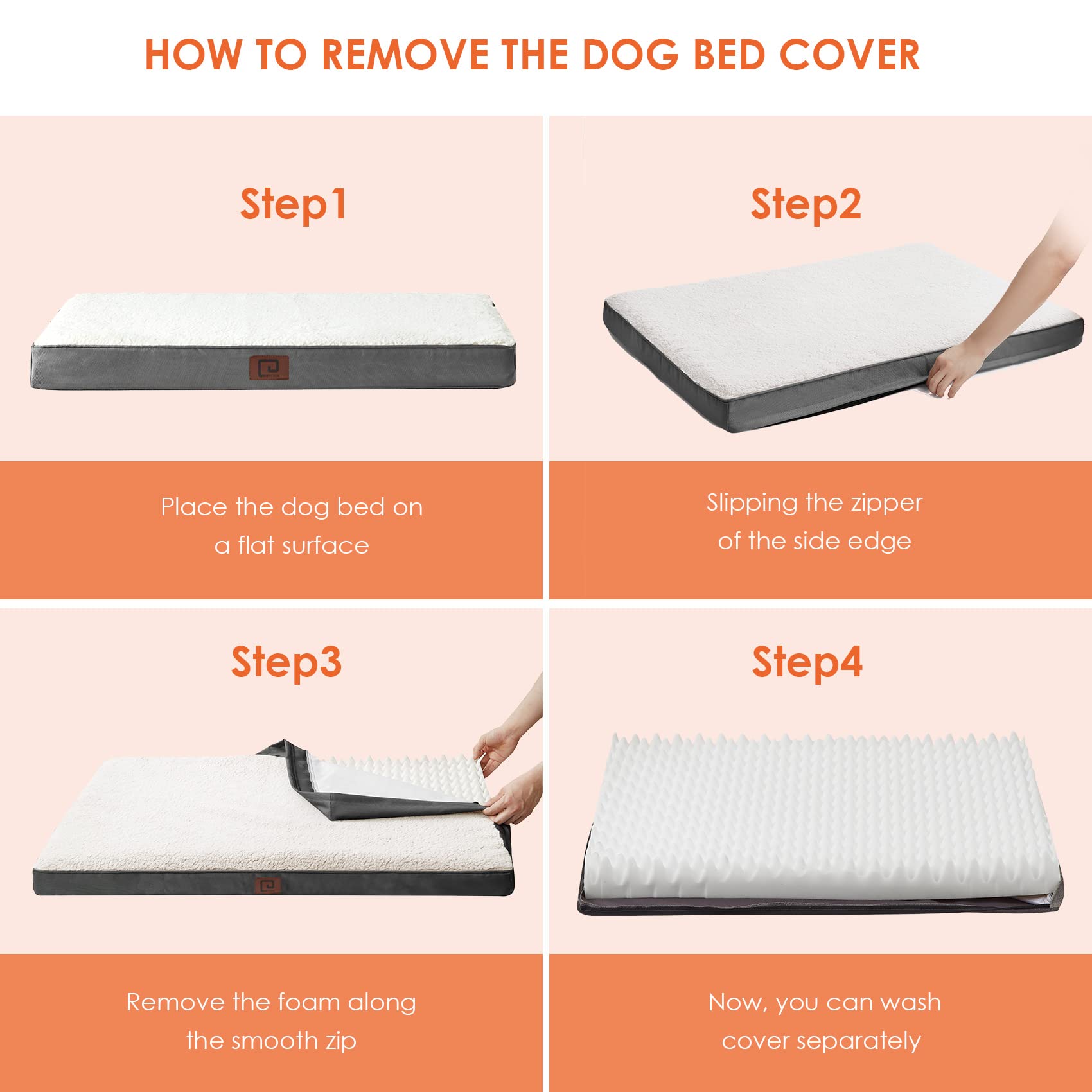 EHEYCIGA dog bed non-slip bottom keeps floors tidy.