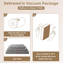 EHEYCIGA dog bed removable cover light grey for easy cleaning