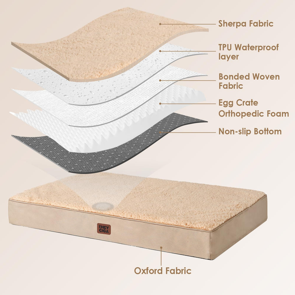 EHEYCIGA dog bed with removable washable cover for quick cleanup.