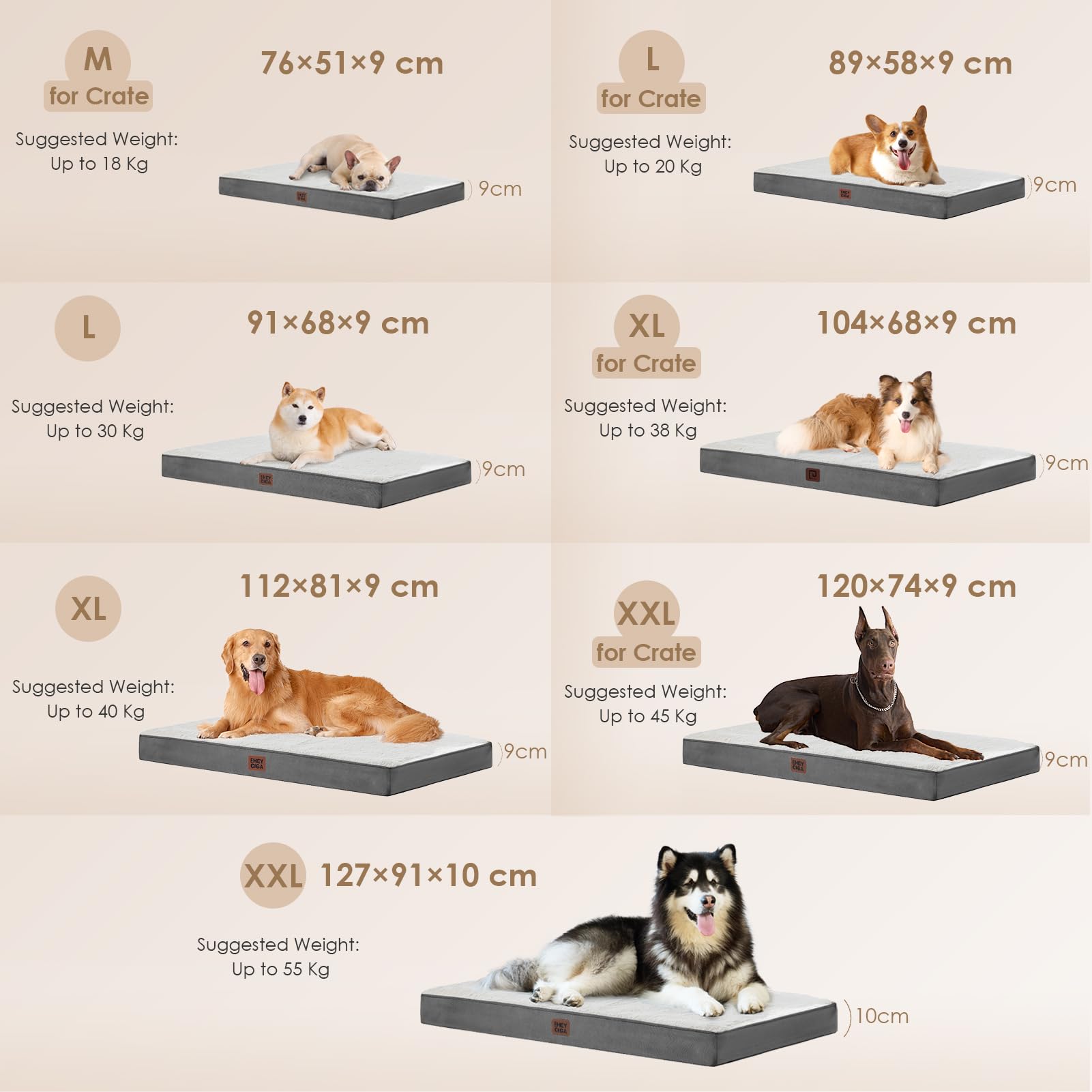 EHEYCIGA dog bed removable cover for easy cleaning after playtime.