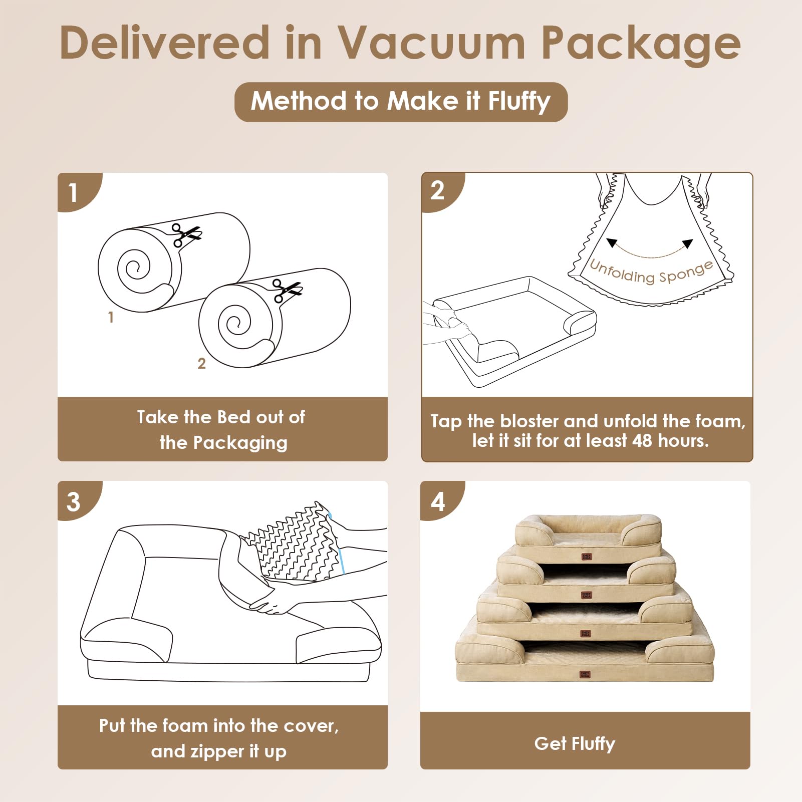EHEYCIGA dog bed removable-washable-cover simplifies cleaning after muddy play.