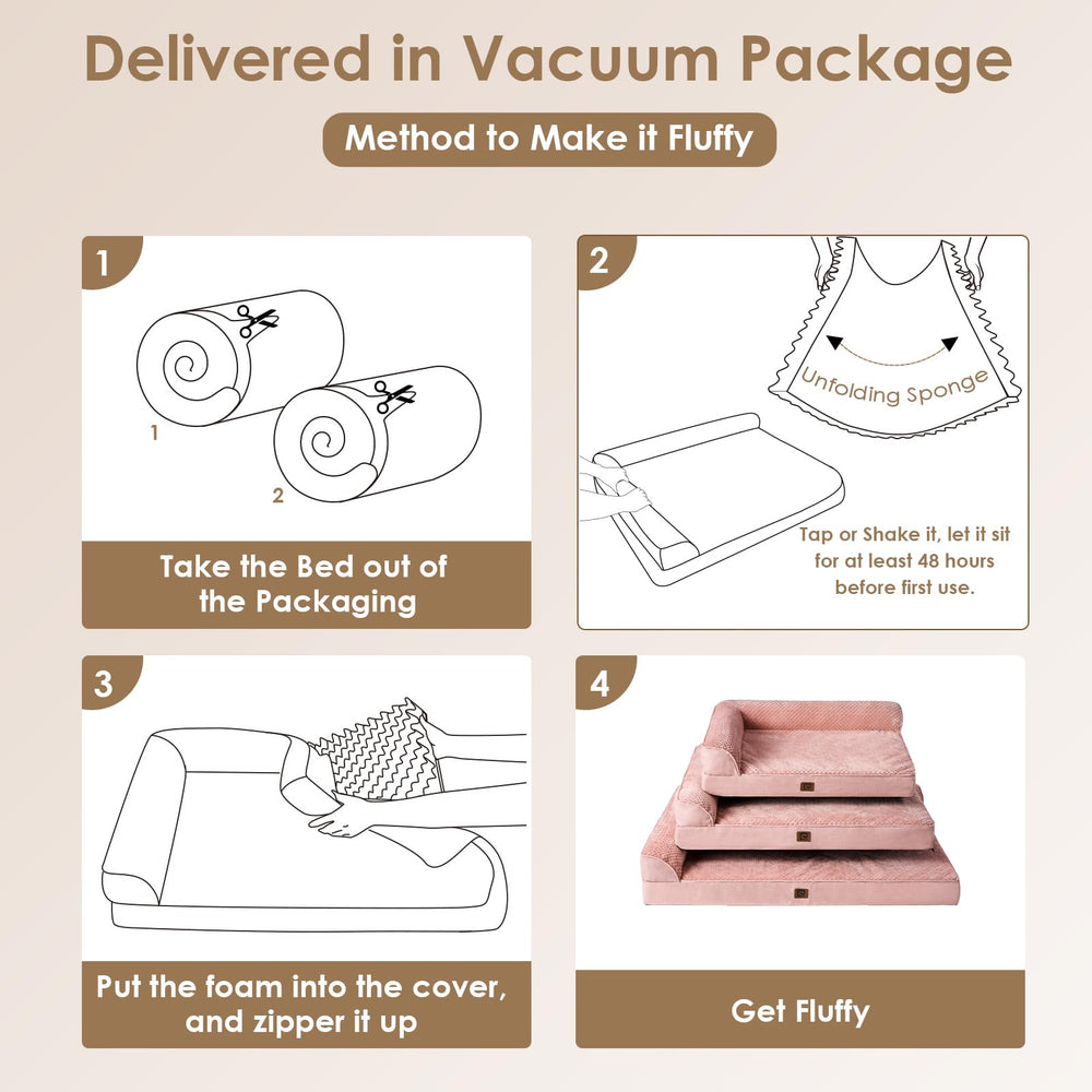 EHEYCIGA dog bed removable cover is easy to machine wash.