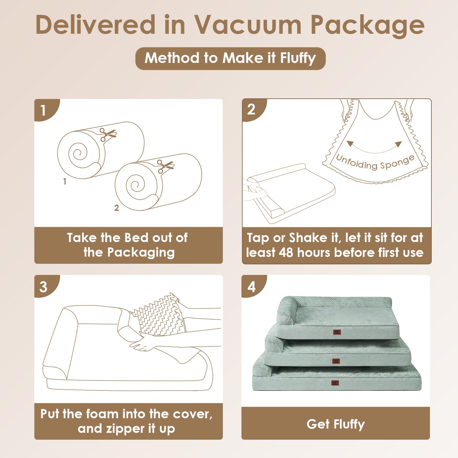 EHEYCIGA bed soft flannel surface for cozy naps