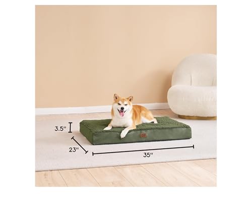 EHEYCIGA dog bed unboxing rebound shows 24-48h recovery to full loft.