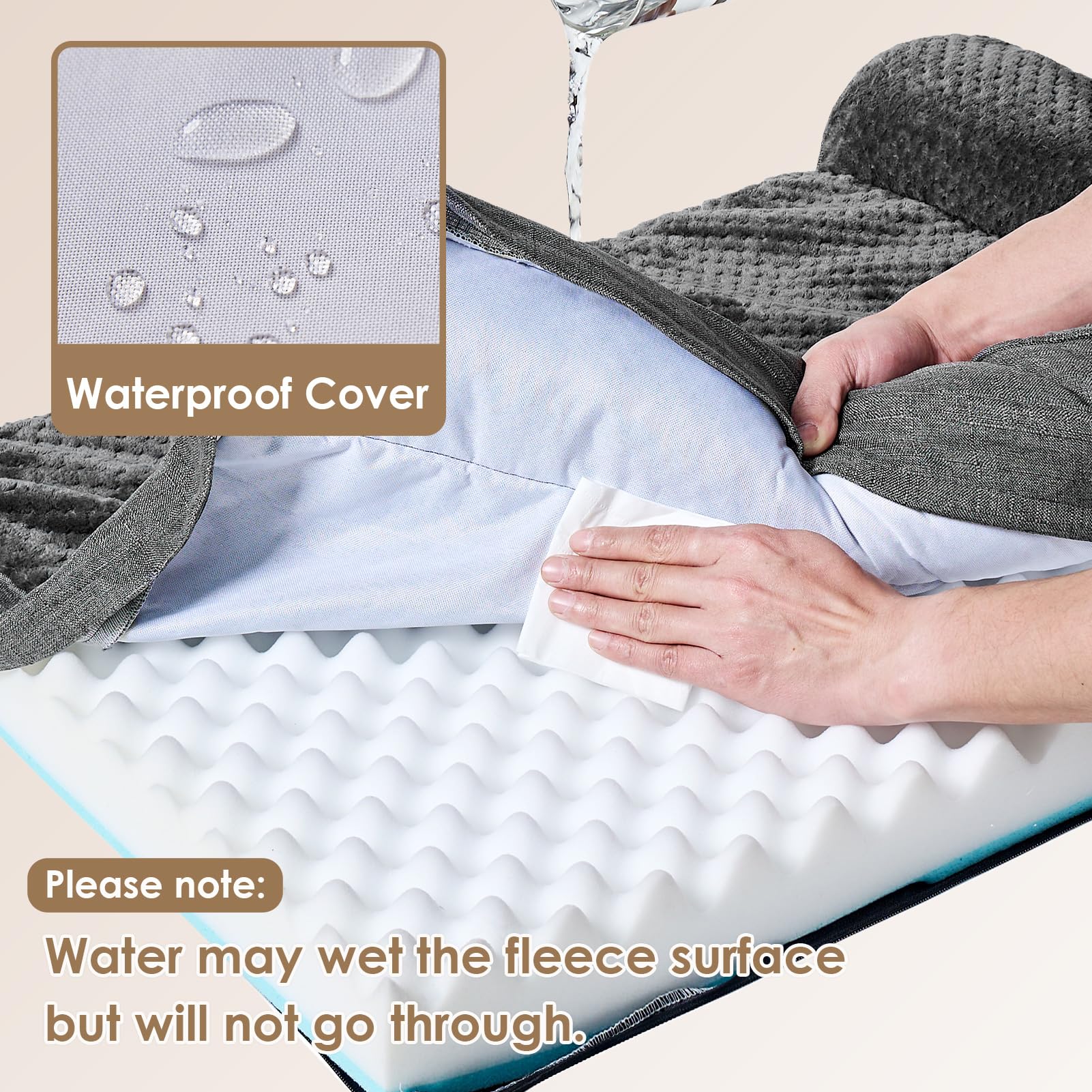 EHEYCIGA dog bed waterproof film closeup protecting surface and base