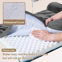 EHEYCIGA dog bed cross-section shows waterproof film layer protecting inner foam