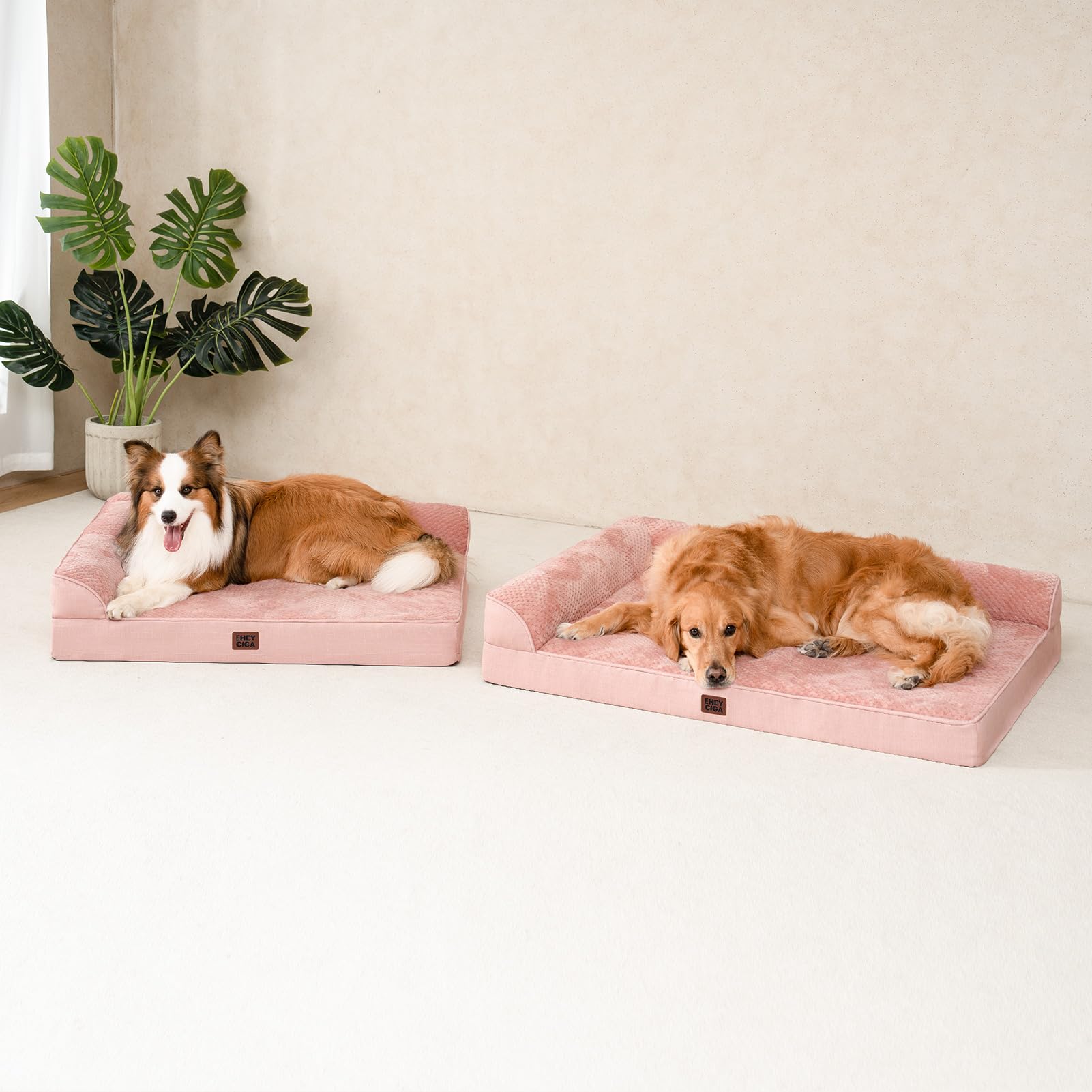 EHEYCIGA dog bed zipper closure allows easy cover removal