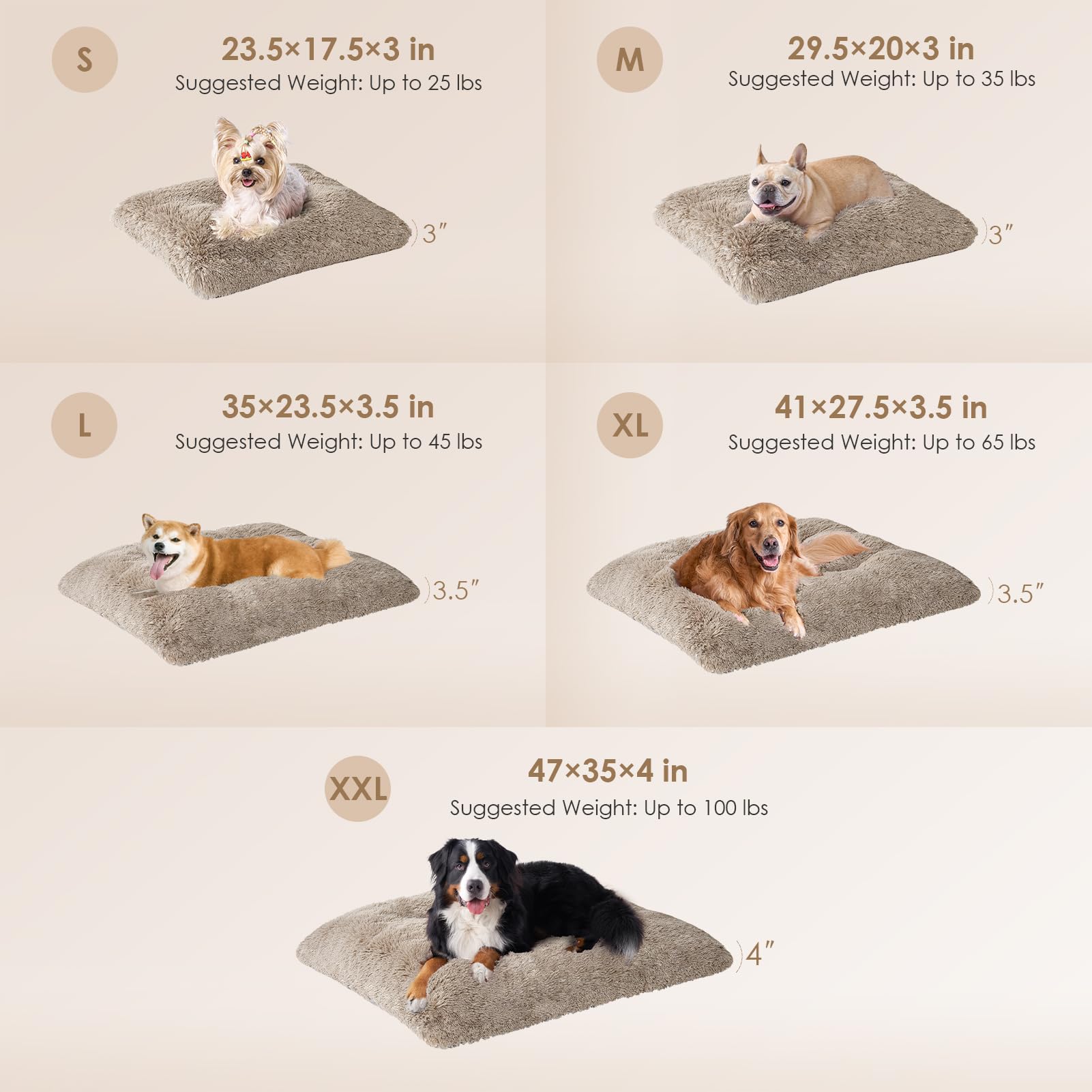 EHEYCIGA dog crate bed with non-slip bottom keeps placement steady