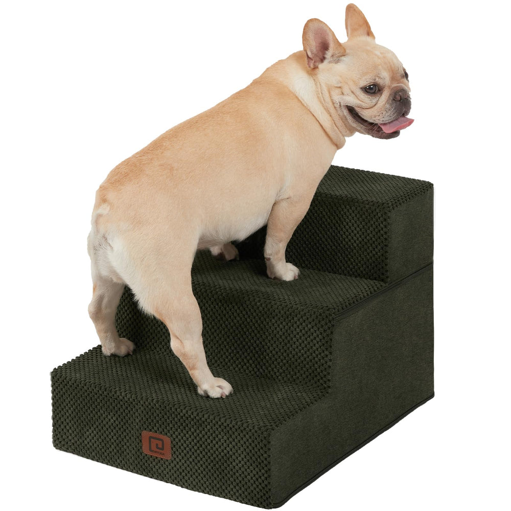 EHEYCIGA dog stairs 3-step sofa view helps pets access couches safely.