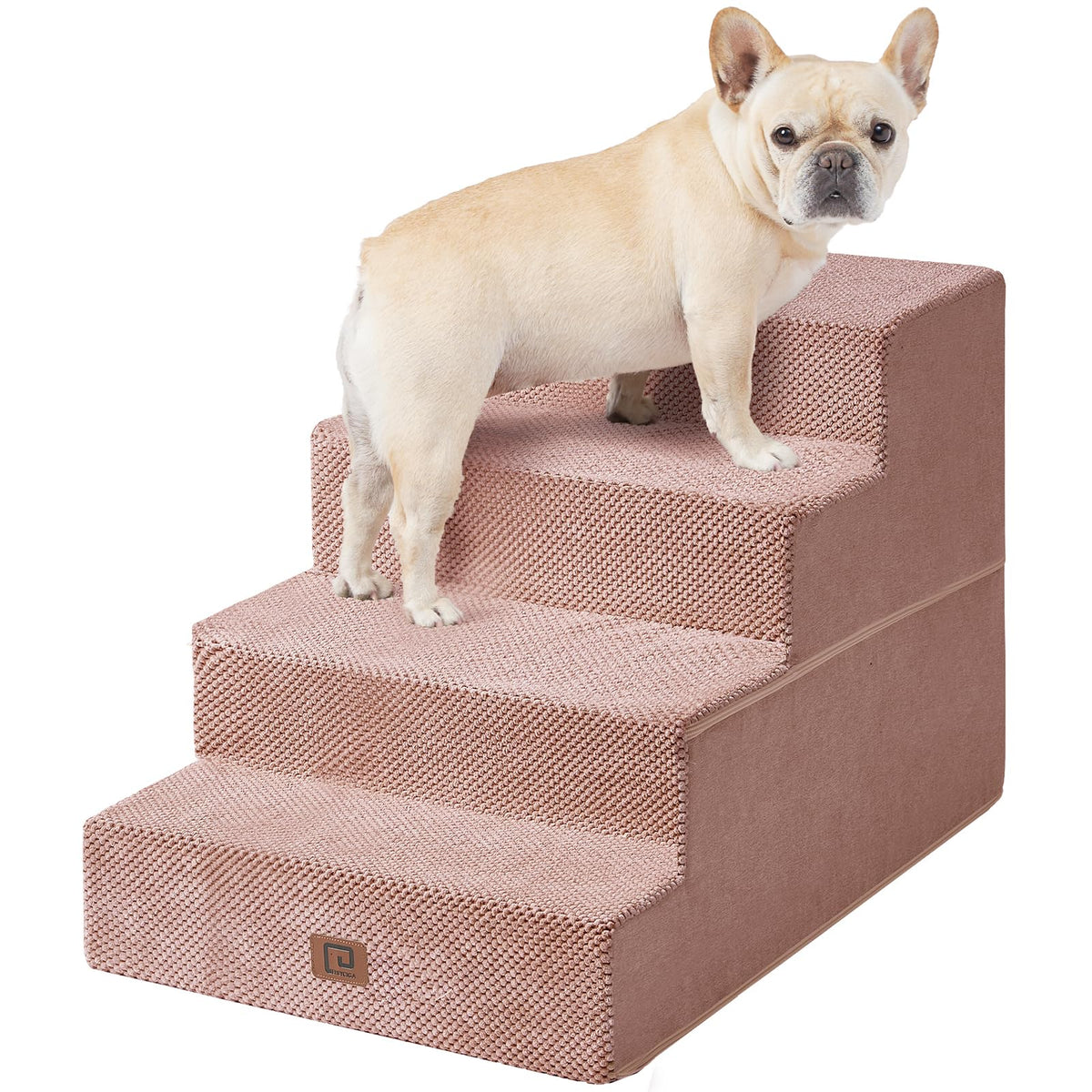 EHEYCIGA dog stairs 4-step bedside fit reduces strain for small dogs climbing onto bed.