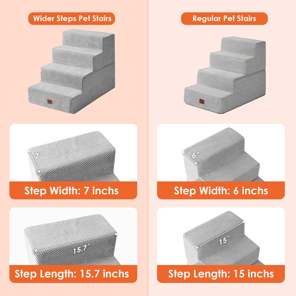 EHEYCIGA 4-step side view shows extra width for stability.