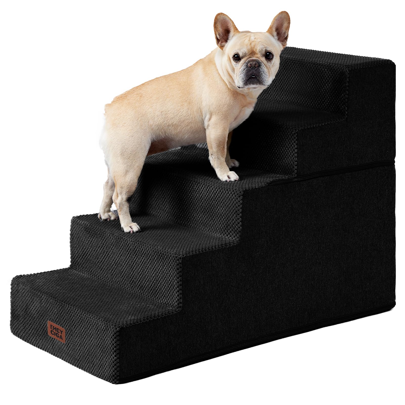 EHEYCIGA dog stairs 5step-bed-edge help pets safely reach elevated beds.