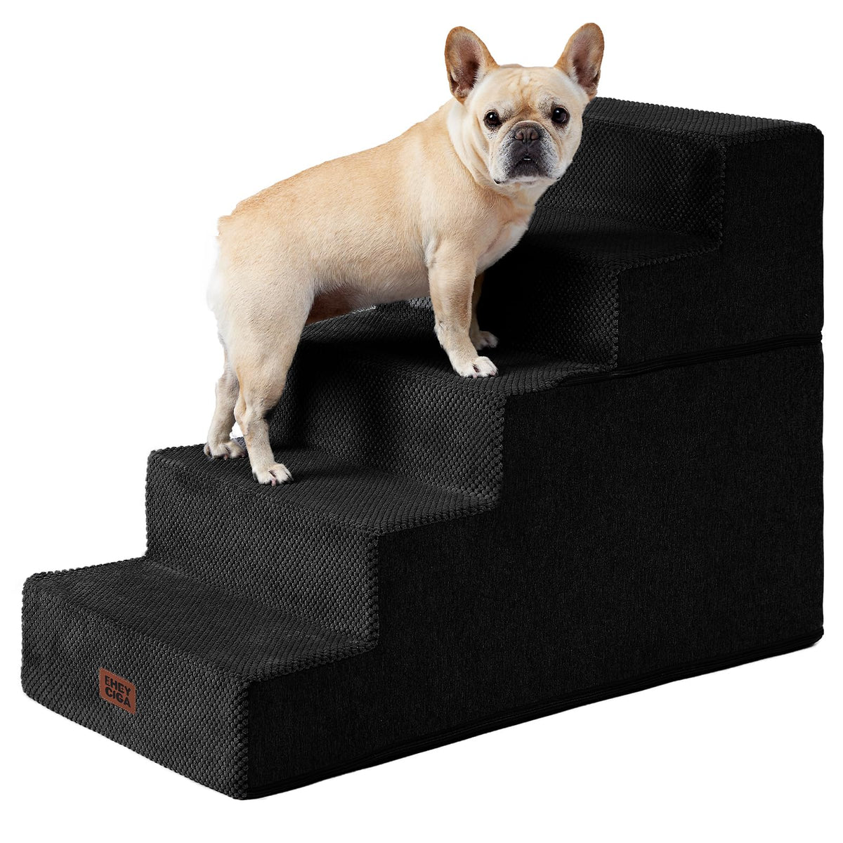 EHEYCIGA dog stairs 5step-bed-edge help pets safely reach elevated beds.