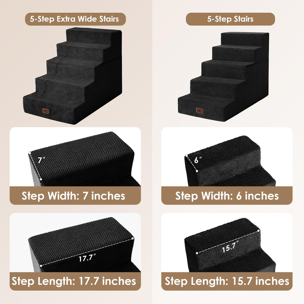 EHEYCIGA dog stairs 5step-high-bed-usage ideal for taller mattresses.