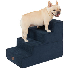 EHEYCIGA dog stairs bed-18in blue; easy bed access for small to medium dogs.